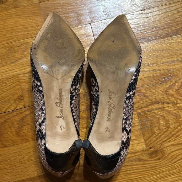 Sam Edelman - Women’s Heels - Snake Print Pointed Toe - Size 7.5 - Black - Picture 8 of 14